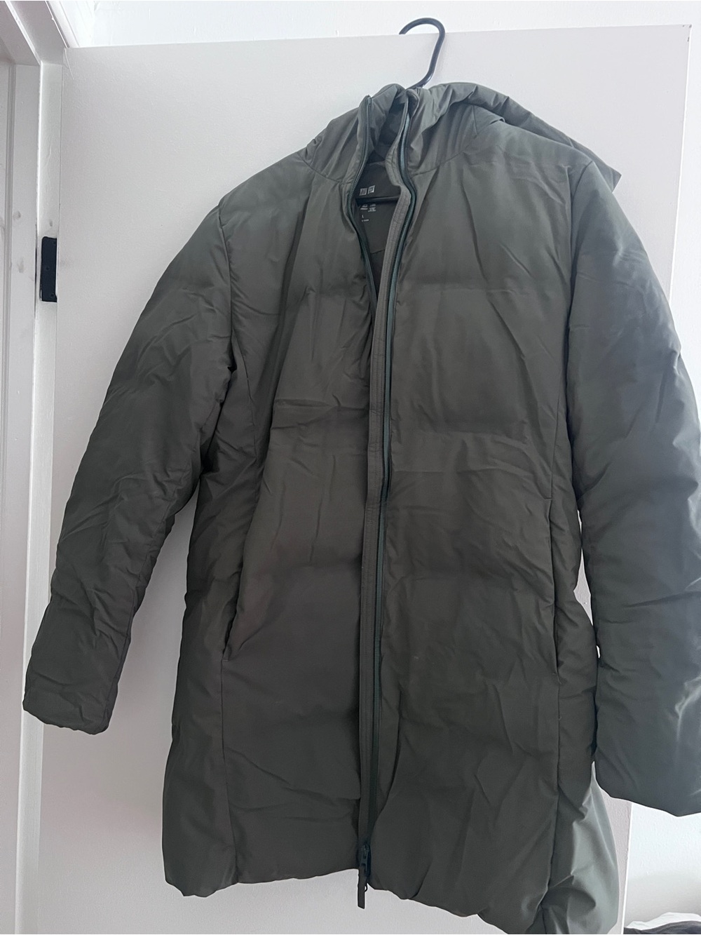 Men's Olive Green Hooded Puffer Coat